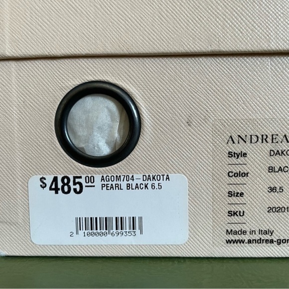 NWT Andrea Gomez DAKOTA Ballet Flat Mary Janes in Black Leather with Pearl Deco - Picture 8 of 12